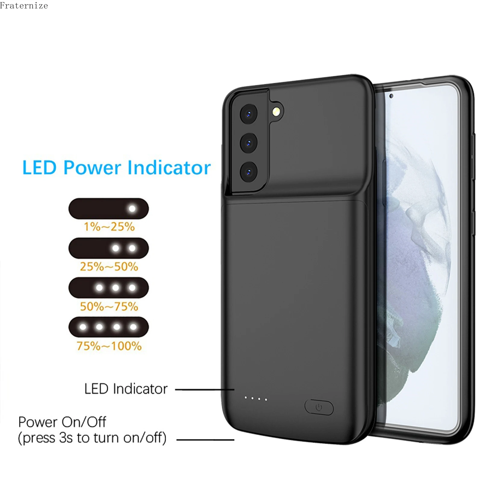 Фото Чехол для Samsung Galaxy S22 Ultra S22 Plus с внешним зарядным устройством, портативное зарядное устройство, ударопрочный чехол для зарядки №2