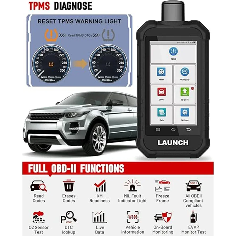Фото LAUNCH X431 Creader TPMS 5011 V2 Датчик программирования давления в шинах Сканер Поддерживает все 315/433 МГц с 12 сервисными функциями №2