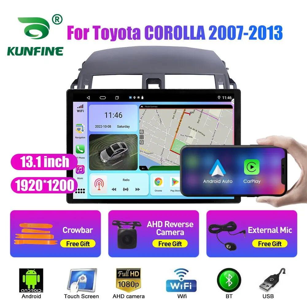 

Автомобильный радиоприемник 13,1 дюйма для Toyota COROLLA 2007 2008-13, автомобильный DVD GPS-навигатор, стерео Carplay, 2 Din, Центральный Мультимедиа, Android авто