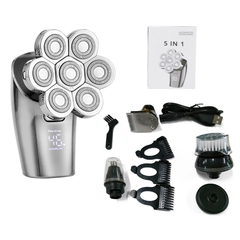 

20 куб. См, 6 в 1, многофункциональная Бритва для головы, водонепроницаемый Электрический бритвенный станок