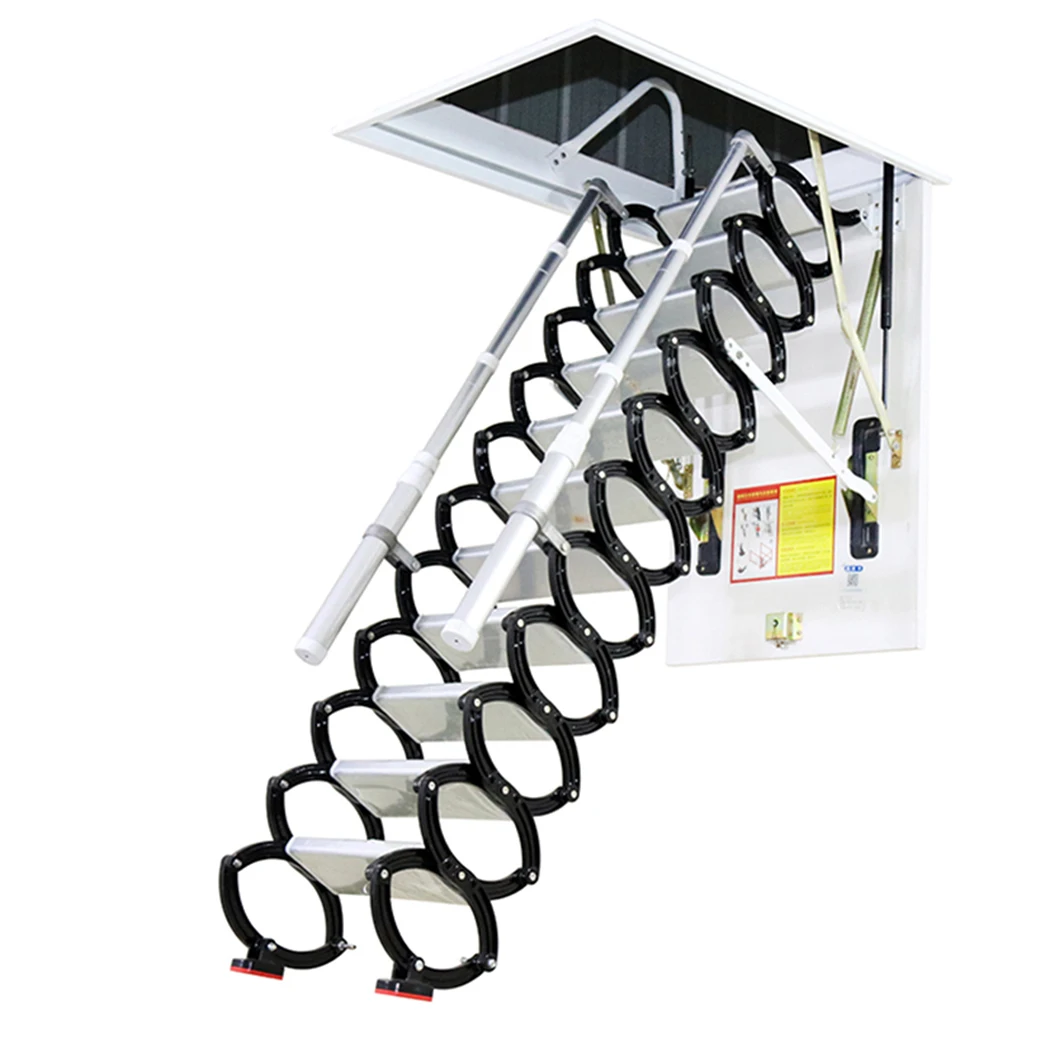 Attic ladder with hatch Telescopic folding attic stairs drop ceiling ladders hinge 6.56 feet-13.12 feet custom