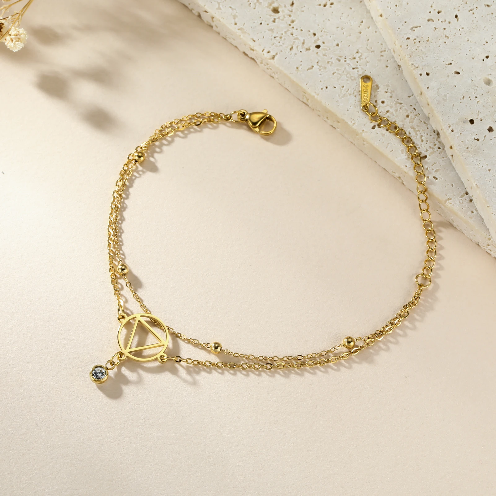 Kkjoy модный браслет из нержавеющей стали полый круглый центр женский двухслойный