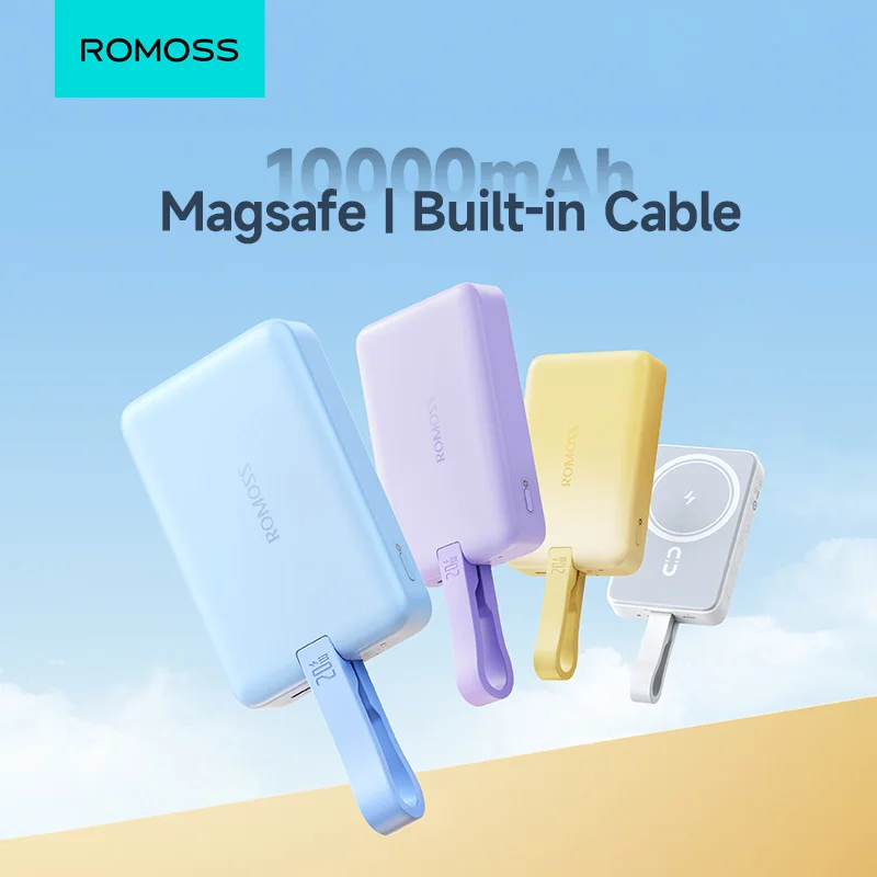 Пауэрбанк ROMOSS Magsafe 20 Вт 10000 мАч со встроенным кабелем