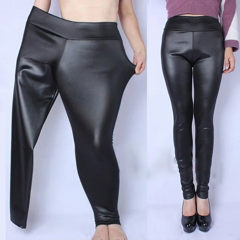 

1PC New Fashion Women Lady Waist Sexy Black Faux Leather Stretch Skinny Pants Slim Leggings
