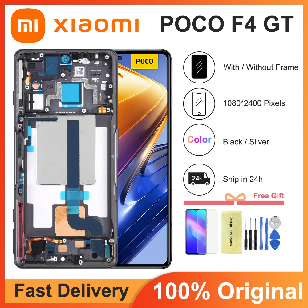 Original 6.67'' Display Replacement For Xiaomi Poco F4 GT LCD Touch Screen Digitizer Assembly For POCO F4 GT 21121210G LCD Parts