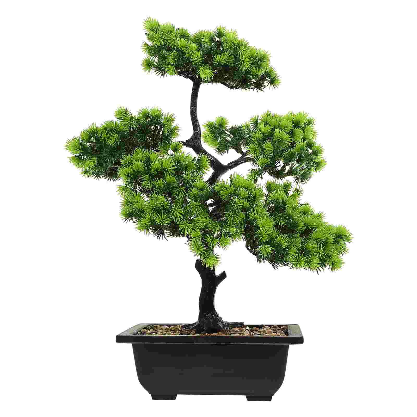 

Simulation Welcome Pine Fake Plants Decor Faux Indoor Bonsai Ornaments Green Large Planters