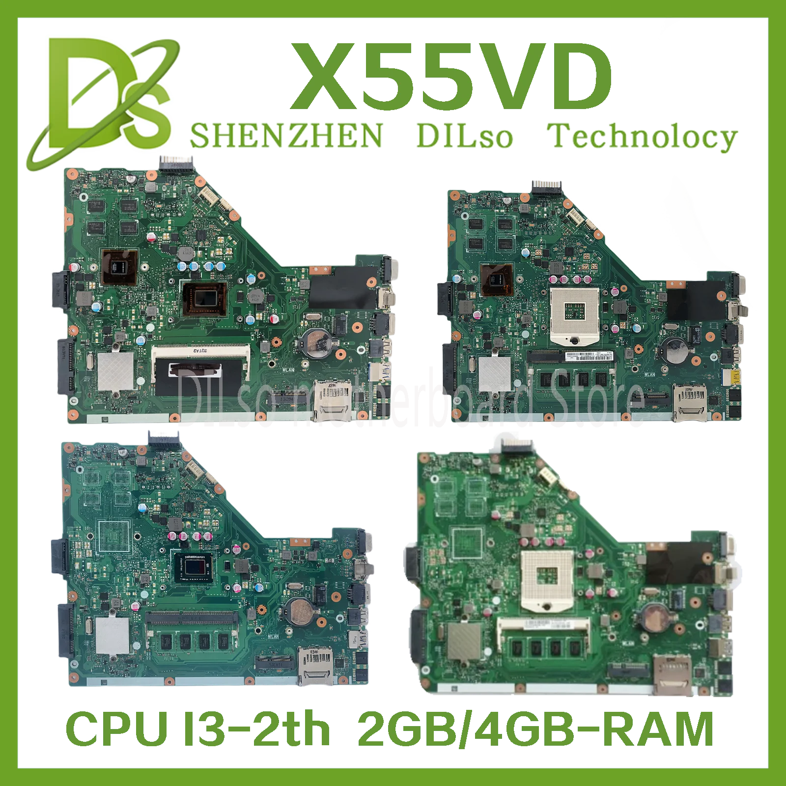 KEFU X55VD материнская плата для Asus X55V X55C ноутбука с I3-2th GT610M-2G RAM: 4 ГБ/2 ГБ тест-работа 100%