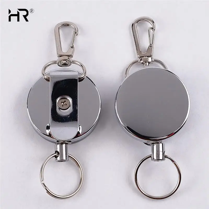 Эластичный брелок для ключей со стальным тросом спортивный выдвижной кольцо с