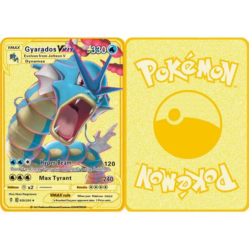 Фото Покемон Пикачу «сделай сам» карточка Eevee Charizard Garbodor Gyarados Umbreon Duraludon аниме золотистый металл Коллекционная игра №5