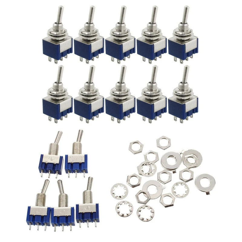 

NEW-10 Pcs AC 125V 6A Amps ON/ON 2 Position DPDT Toggle Switch & 5 Pcs AC 3A/250V 6A/125V ON/ON SPDT Mini 2 Position Latching To