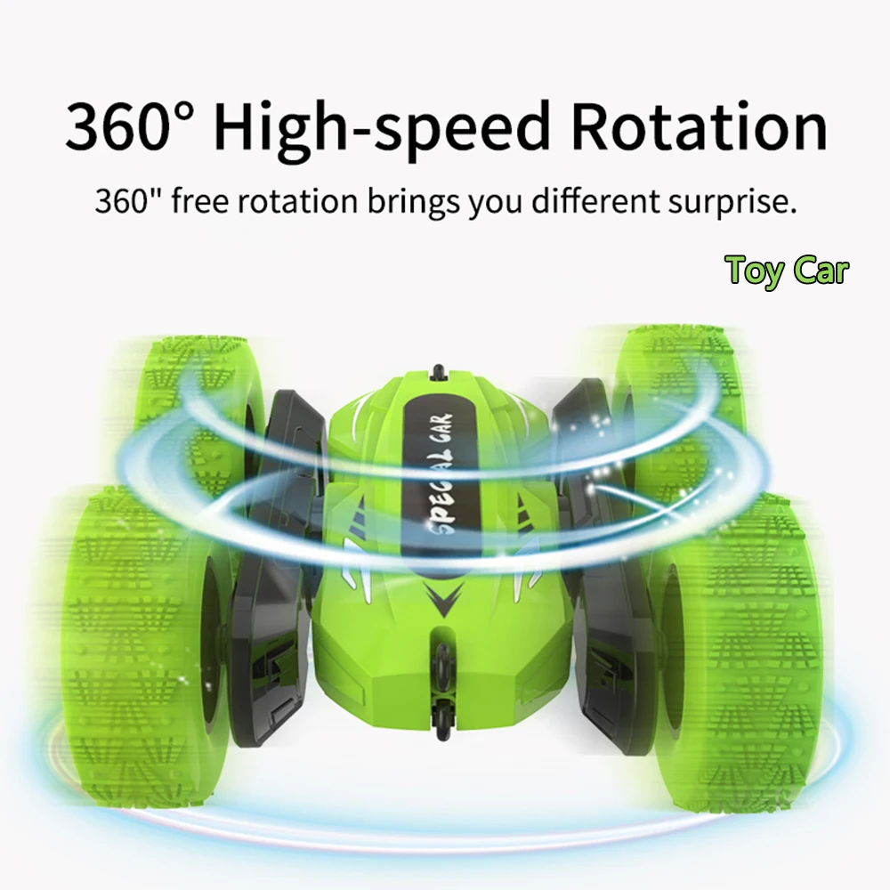 Двухсторонний гоночный автомобиль с дистанционным управлением 4*4 фонариками -