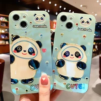 cartoon cute panda phone case cover for iphone 13 12 pro max 11 8 7 6 s xr plus x xs se 2020 mini blu ray soft back cover couple