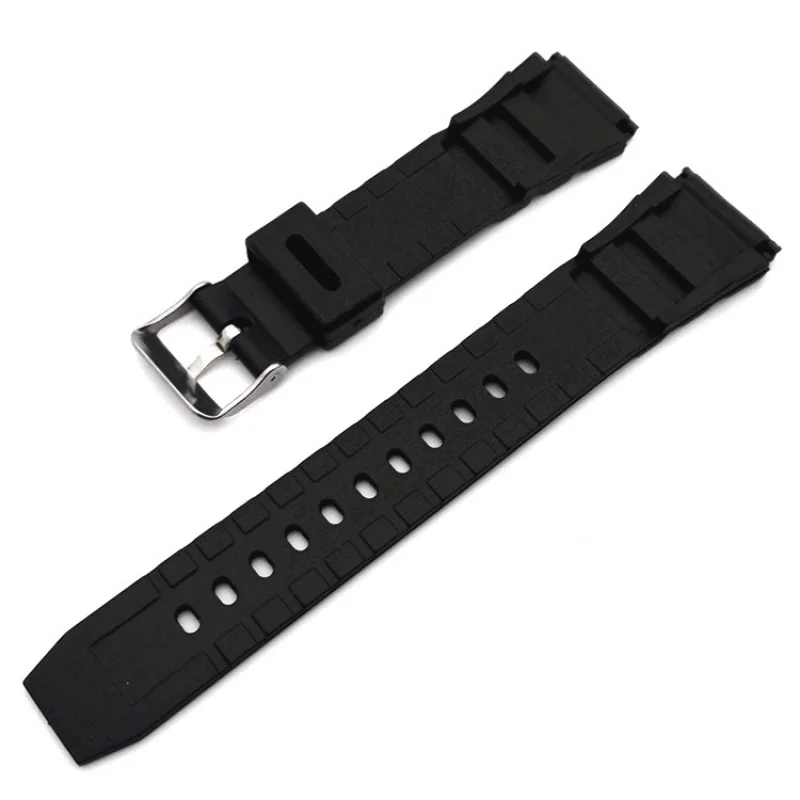 18-28mm Men Black Silicone Rubber Waterproof Sport Wrist Watch Band Strap