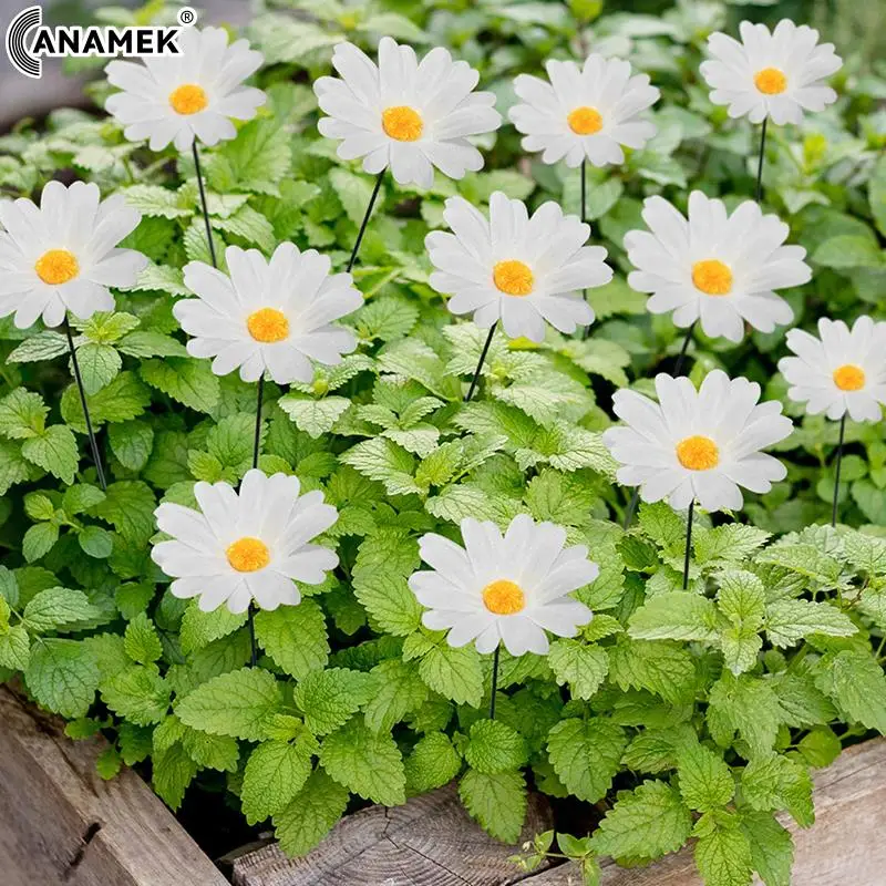 

10pcs Simulation Daisy Multichamber Stakes With Pole Gardening Yak Park Outdoor Craft On Stick Tourist Attractions Decorative