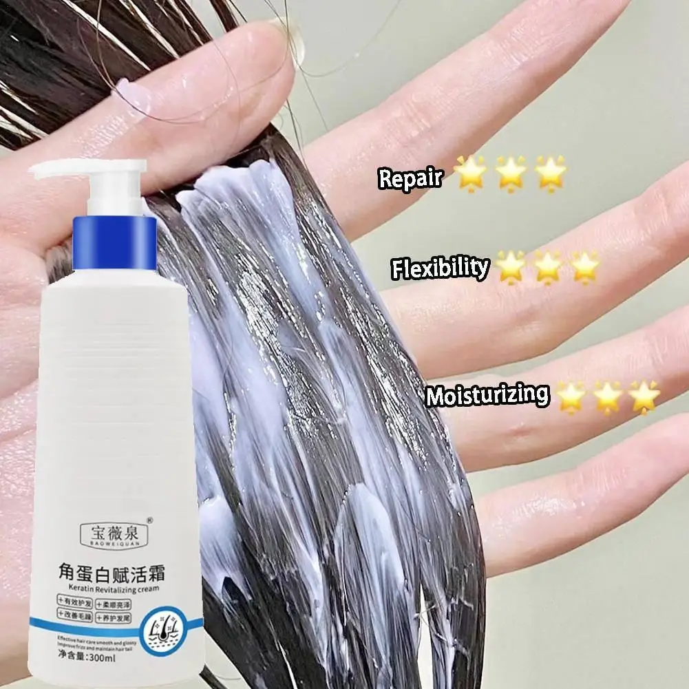 

300ml Keratin Hair Treatment Straightener Hair Straightening Cream Smoothing For Curly Hair With Natural Keratin Salon Repa T8P6
