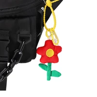 cute flower car key chain new fabric safflower keychain women ladies bag pendant accessories keyring girl gift bag accessories