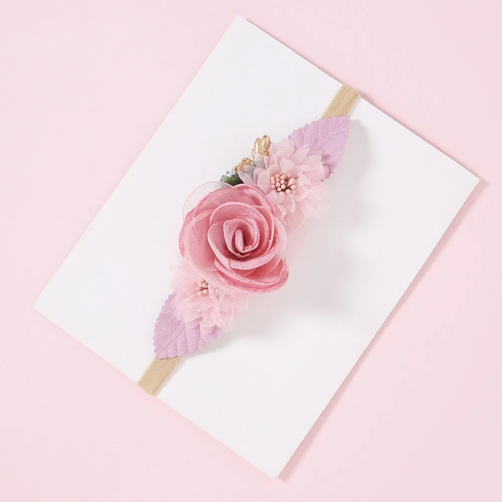

Lovely Princess Baby Headband Nylon Elastic Hair Bands Newborn Infant Photography Props Baby Accessories Flower Kids Hair Band