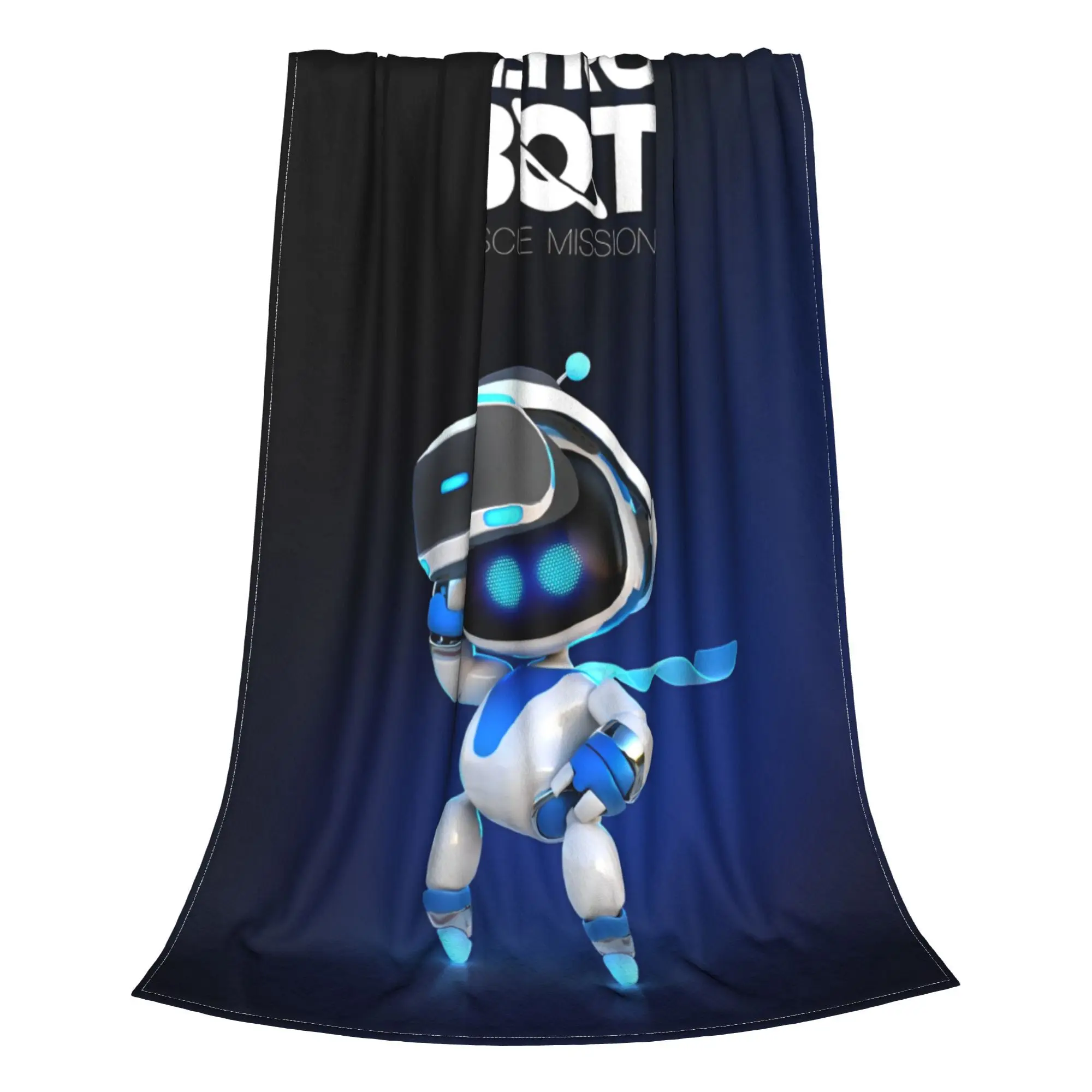 Astrobot Cartoon Game Knitted Blanket Flannel Astros Playroom Lightweight Throw for Bedding Couch Bedspread