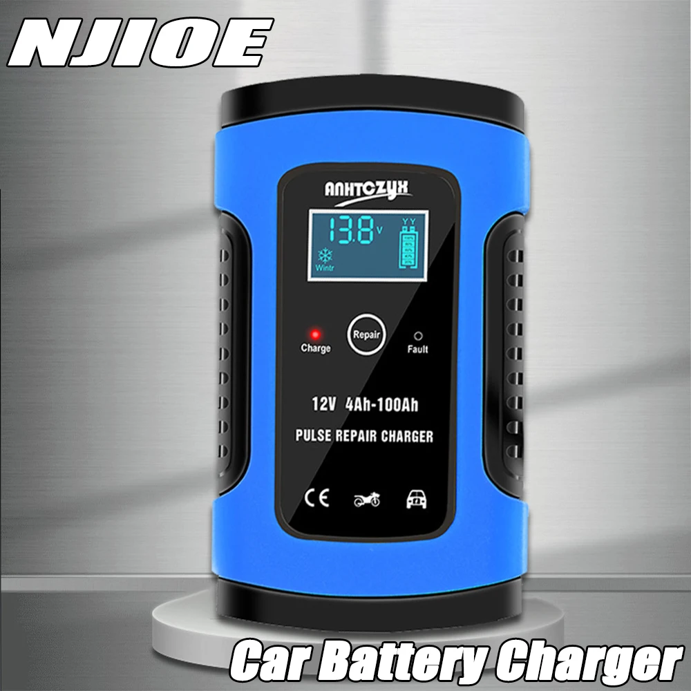 

Зарядное устройство для автомобильного аккумулятора 12 В 6 А полностью автоматическая интеллектуальная мощность импульсный ремонт пополне...