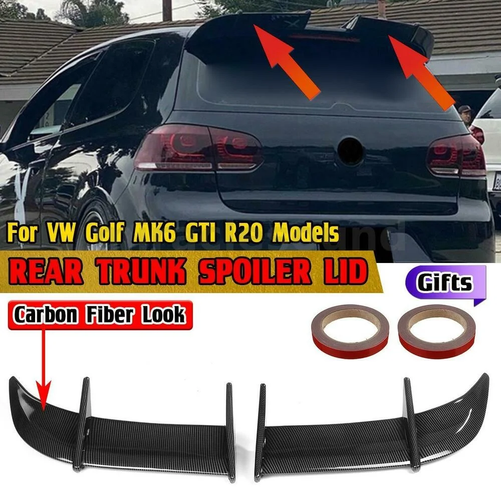 

Rear Trunk Lip Wing Spoiler Carbon Fiber Style For VW Golf 6 MK6 GTI 2010-2013