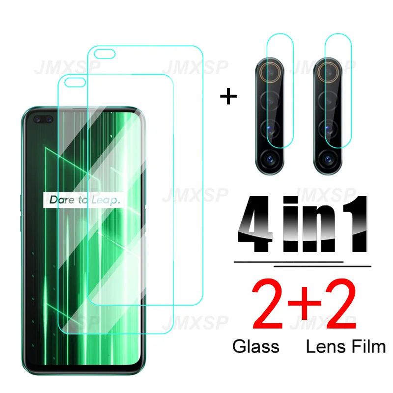 Закаленное стекло 4 в 1 для Realme X2 X7 X50 Pro X3 XT X GT Neo 2 Защитное Narzo 30 30A 50A 50i пленка