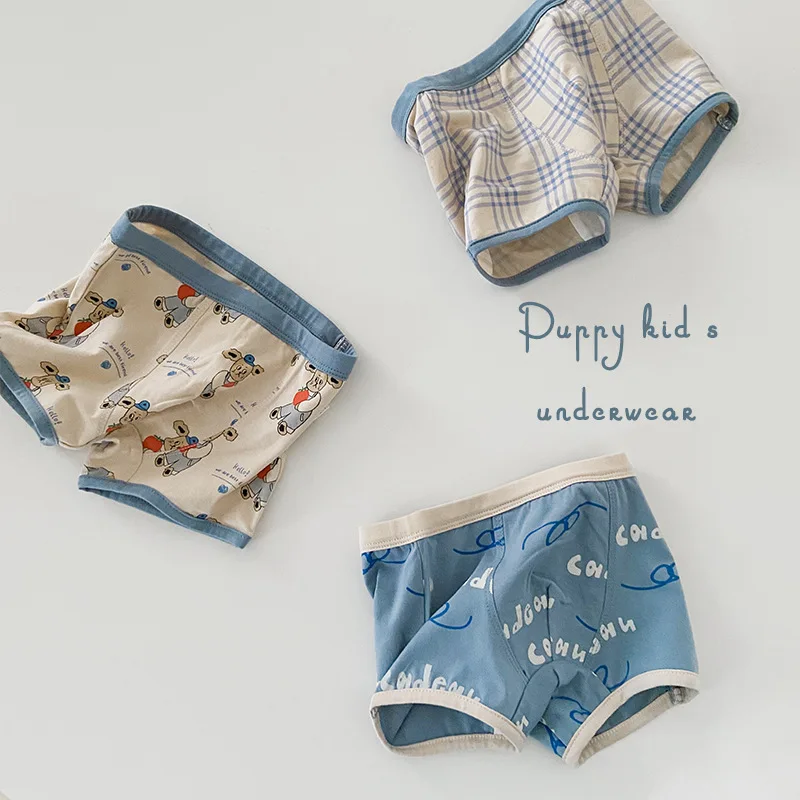 3Pieces/Pack Boyes Triangle Panties Baby Kids Boxer Briefs Children Cotton Underpants Adorable Cartoon Knickers Panties New
