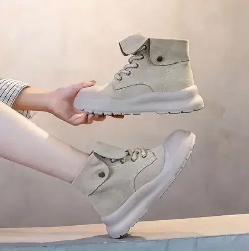 Женские ботильоны на платформе из коровьей замши толщиной 4 5 см повседневные