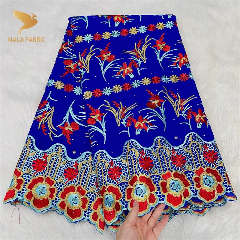 

Nala High Quality African Lace Fabric Nigerian Cotton Lace Fabric Embroidery Swiss Voile In Switzerland For Diy Dress HC202287