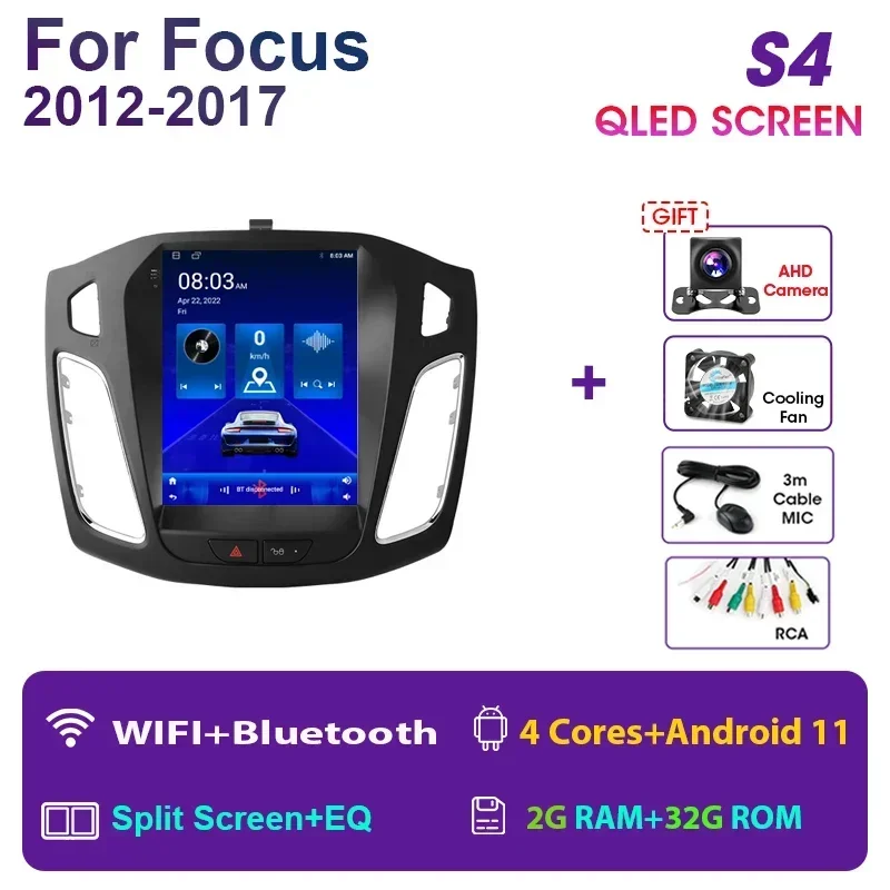 Автомагнитола JMCQ, 2 din, Android, мультимедийный видеоплеер для Ford Focus 3 Mk 3 2011-2019, GPS-навигация Carplay, 2 din