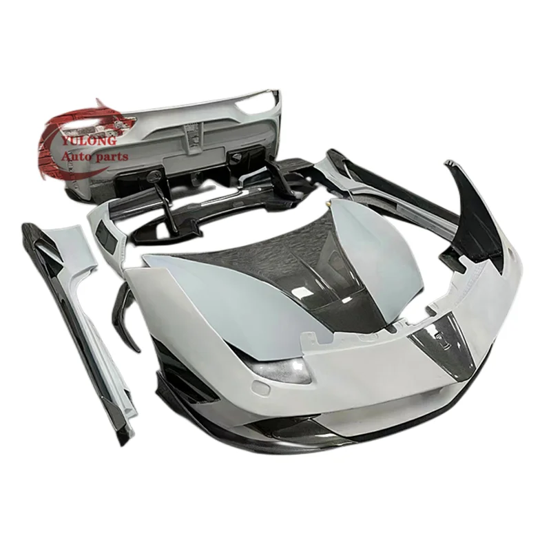 

MSY Style Semi-carbon fiber front bumper Rear bumper hood side skirt rear spoiler for Ferrari 488 GTB Spider Body Kit