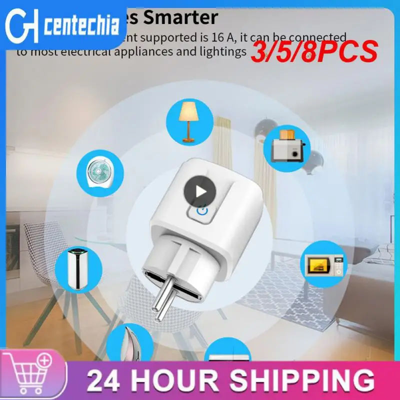 

3/5/8PCS Eu Plug 16a Homekit Cozylife Wireless Outlet Ac100-240v No Gateway Required Smart Socket Smart Power Socket