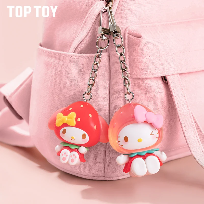 Фото TOPTOY Sanrio Character Strawberry Candy Series: Мини-брелок-подвеска для рюкзака, оригинальные игрушки-сюрпризы, кавайные аниме-фигурки №4