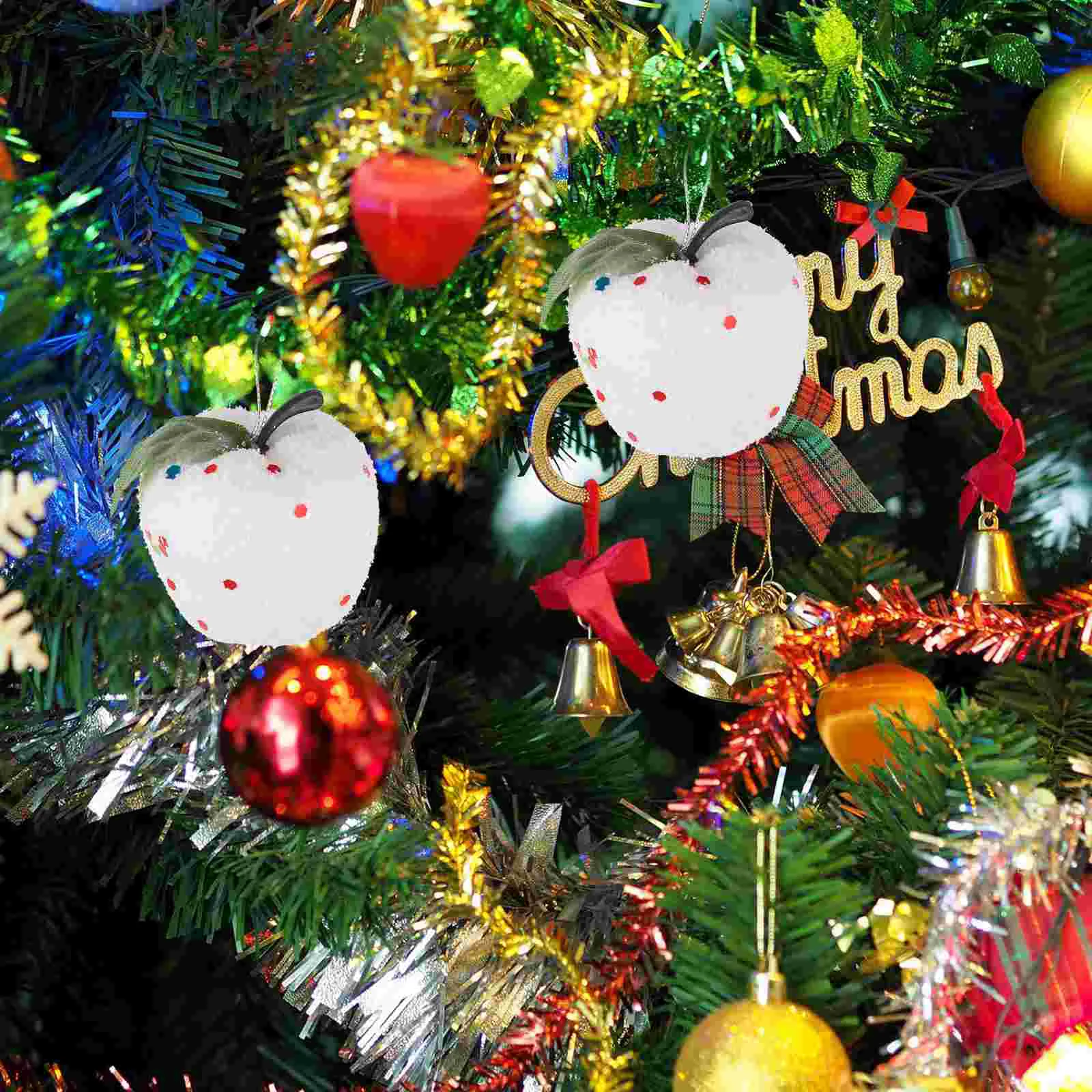

12 Pcs Xmas Tree Ornaments Christmas Hanging Pendents Nativity Pendants Photo Fake Fruit Mini