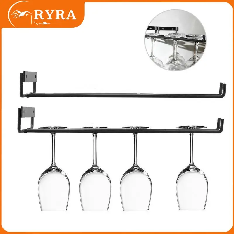 

Kitchen Wine Glass Holder Cup Hanger Goblet Shelf Locker Bar Bartender Stemware Hanging Rack Organizer Iron Rack Bar Tools