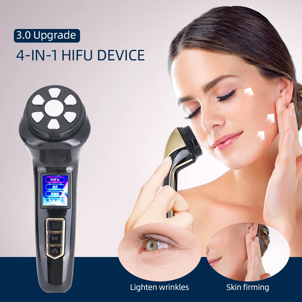Mini HIFU 3.0 Upgrade Ultrasound Machine RF EMS PULSE Facial Beauty Device V-Face Lifting Firming Anti Aging-Winkle Ance Pore