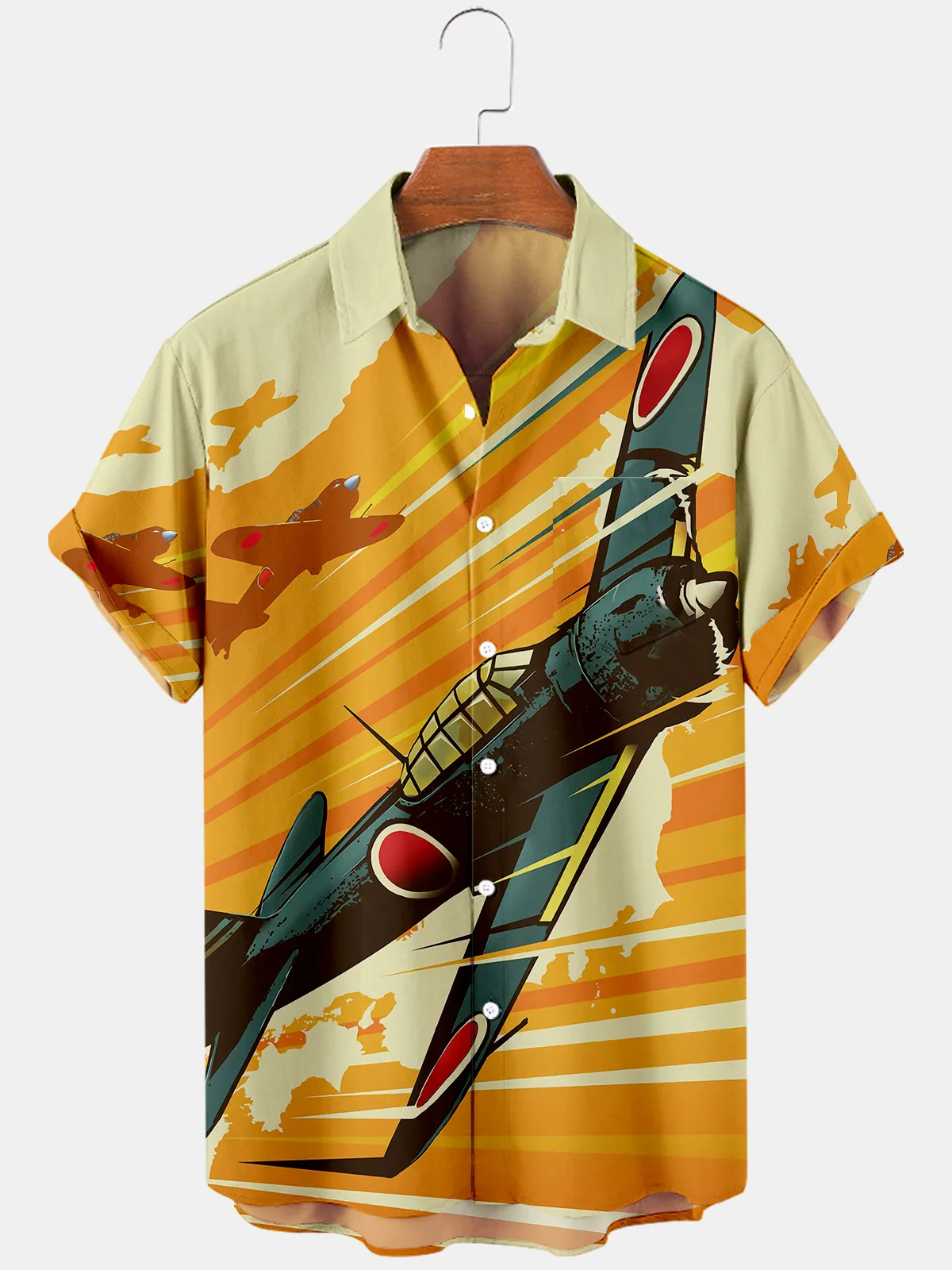 2022 New Fashion Men's 3d Shirt Fighter Shirt Spring Summer Short Sleeve Chest Design Button Printing enlarge