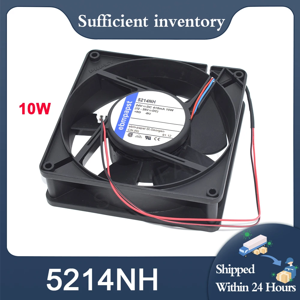 

FOR ebmpapst 5214NH DC 24V 0.415A 10W 2line 3650RPM 127*127*38mm 12cm Axial Cooling Fan NEW