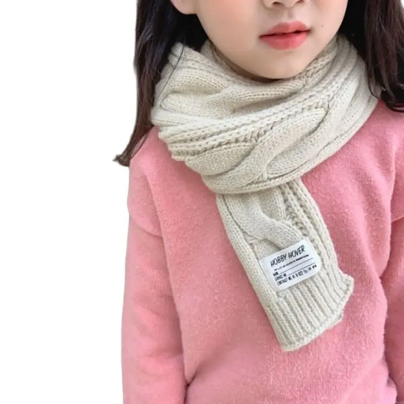 8-character alphabet children's solid color one size new autumn winter warm baby knitted scarf warm wool long towel
