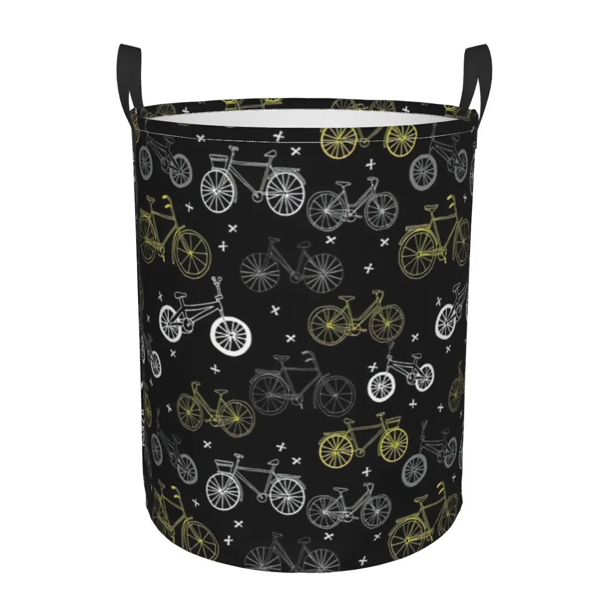 

Bicycles Black And Grey By Andrea Lauren Dirty Laundry Basket Waterproof Home Organizer Basket Clothing Kids Toy Storage Basket