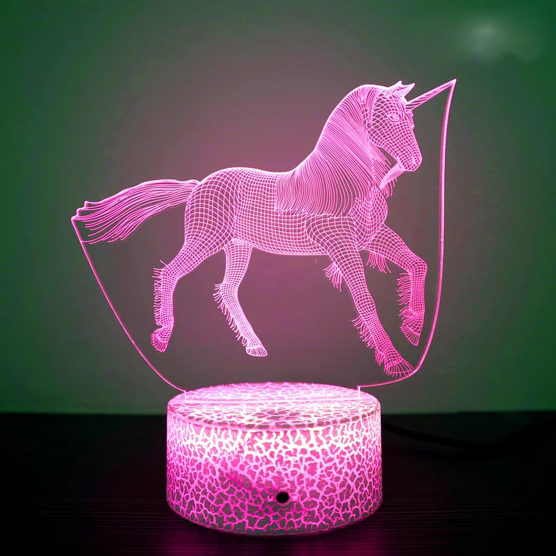 Nighdn 3D Illusion Lampe Führte Einhorn Nachtlicht Für Kinder Schlafzimmer Dekoration Ubs Kind Nachtlicht Einhorn Geschenks Pielzeug Für Gilrs