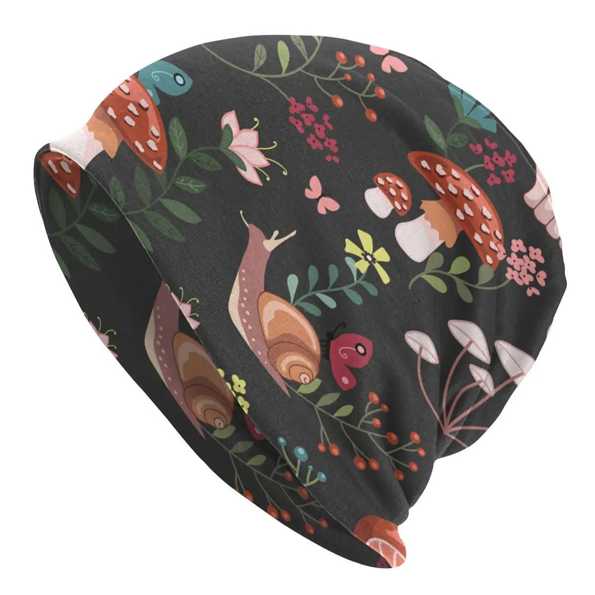 Whimsical Mushrooms Snails Butterflies Ladybugs Men's Beanies for Women Outdoor Bonnet Hats Unisex Knitted Hat Hip Hop Cap