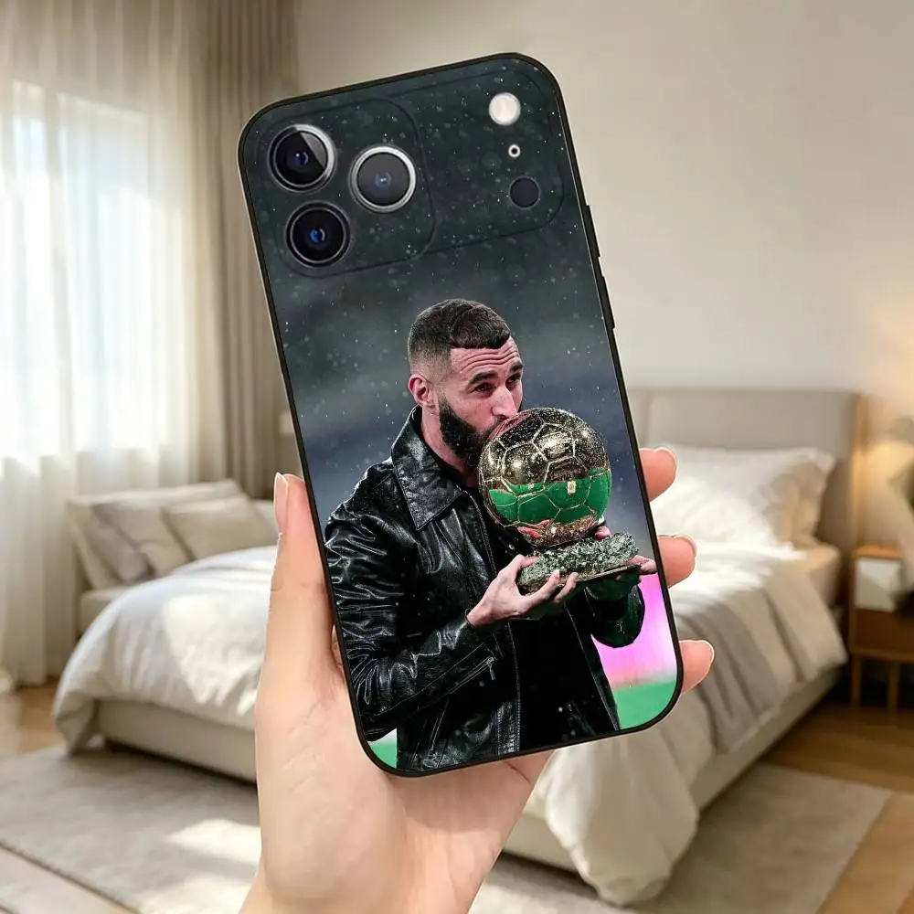 Фото Чехол для телефона Karim Benzema-A F-Football для iPhone 17, 16, 15, 14, 13, 12, 11 Plus, Pro Max и других моделей, мягкий черный чехол, подарок. №3