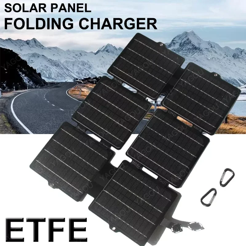 

NEW 100W Folding Solar Panel ETFE USB 5V DC 12V Waterproof Solar Charger Portable Solar Plate Bag Mobile Power Bank Outdoor Camp