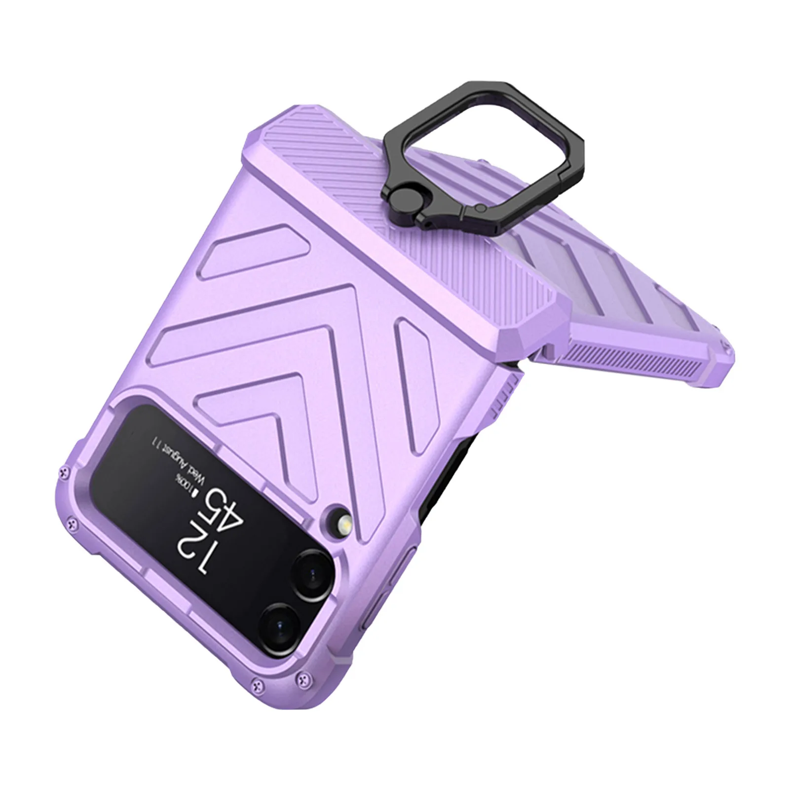 

TPU Ring Holder Case For Samsung Galaxy Flip 3 5G Flip3 With Phone Kickstand Full Protect Magnetic Hinge Shockproof Cover Case