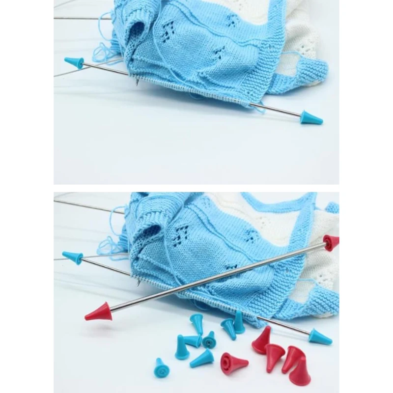 10 шт. разноцветные протекторы для вязальных игл (2 размера)