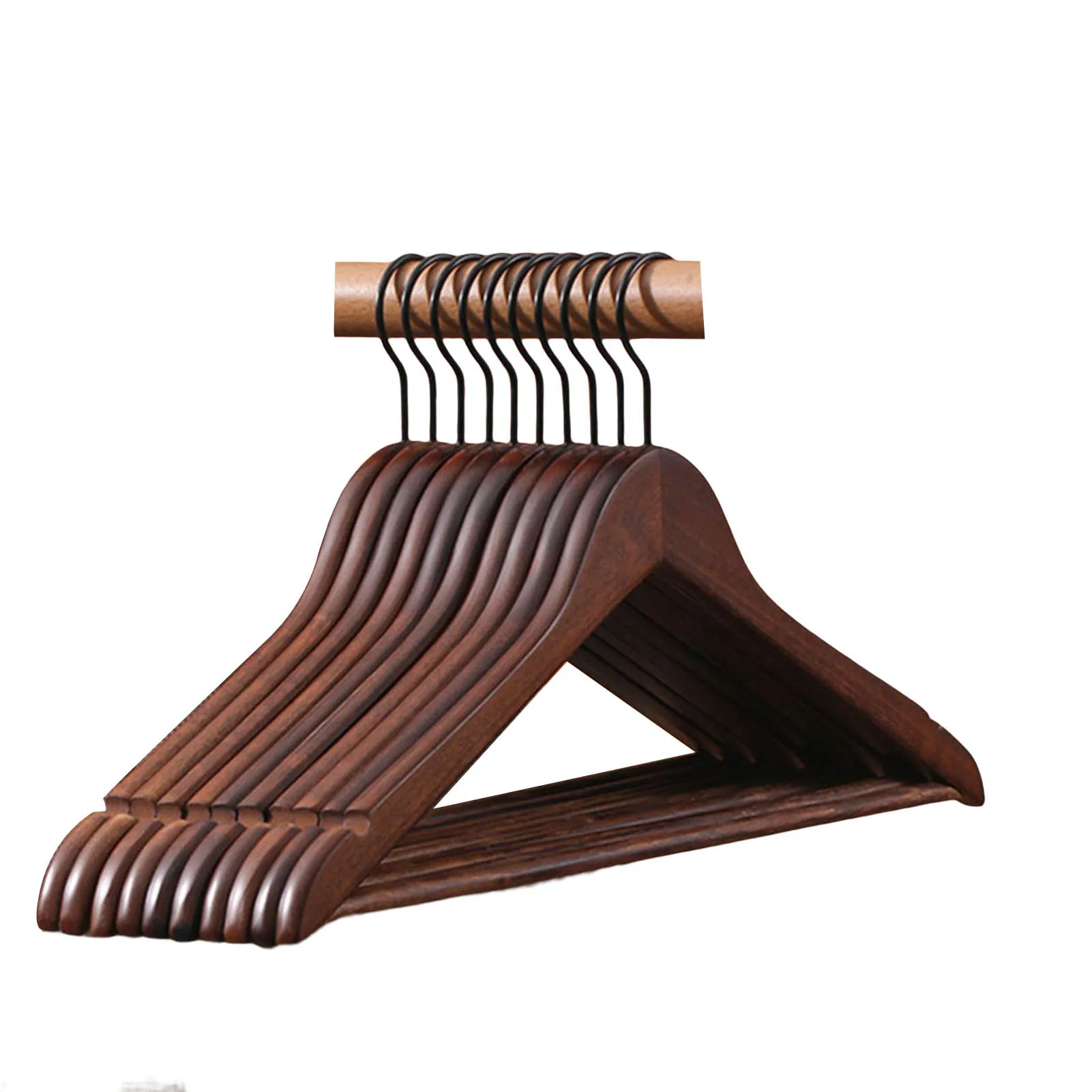 

5 шт., Нескользящие деревянные вешалки для одежды