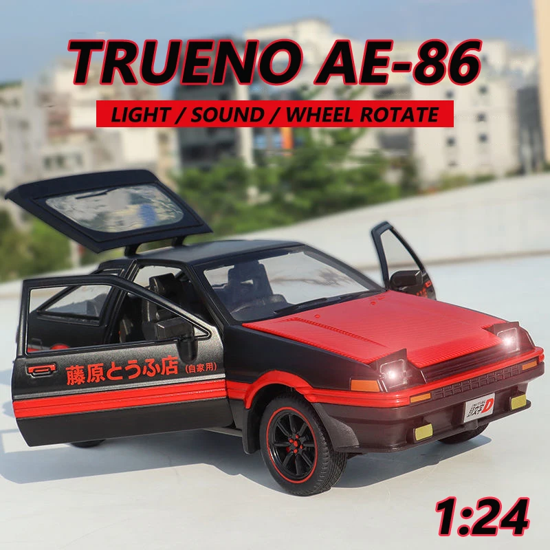 

1:24 Scale Toyota AE-86 Alloy Car Model Light & Sound Effect Diecast Car Toys for Boys Birthday Gift Kids Toys Collection