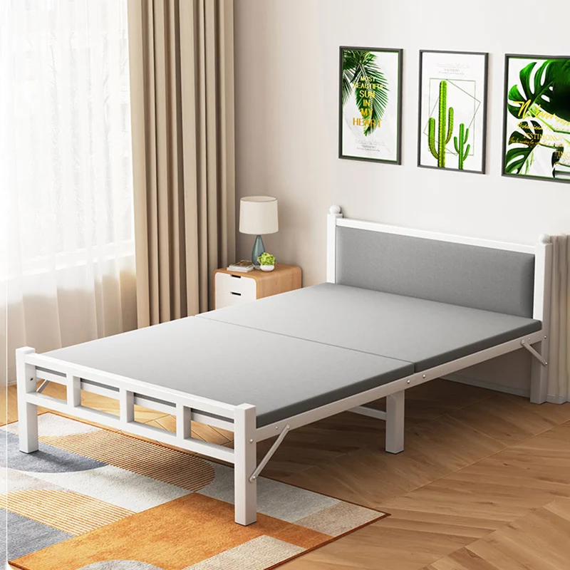 

Kawaii Girls Folding Bed Modern Metal Nordic Adults Cheap Beauty Bed Frame King Size Day Cama Dobravel Portatil Home Furniture