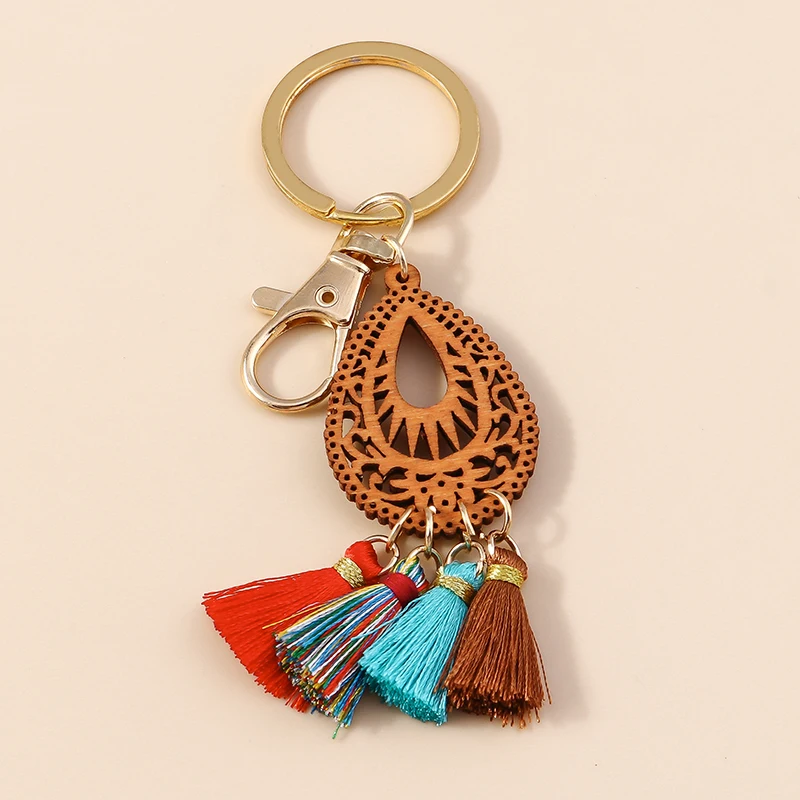 

Bohemian Water Drop Tassel Keychains for Car Key Souvenir Gifts for Women Men Handbag Pendants Keyrings DIY Jewelry Accessories