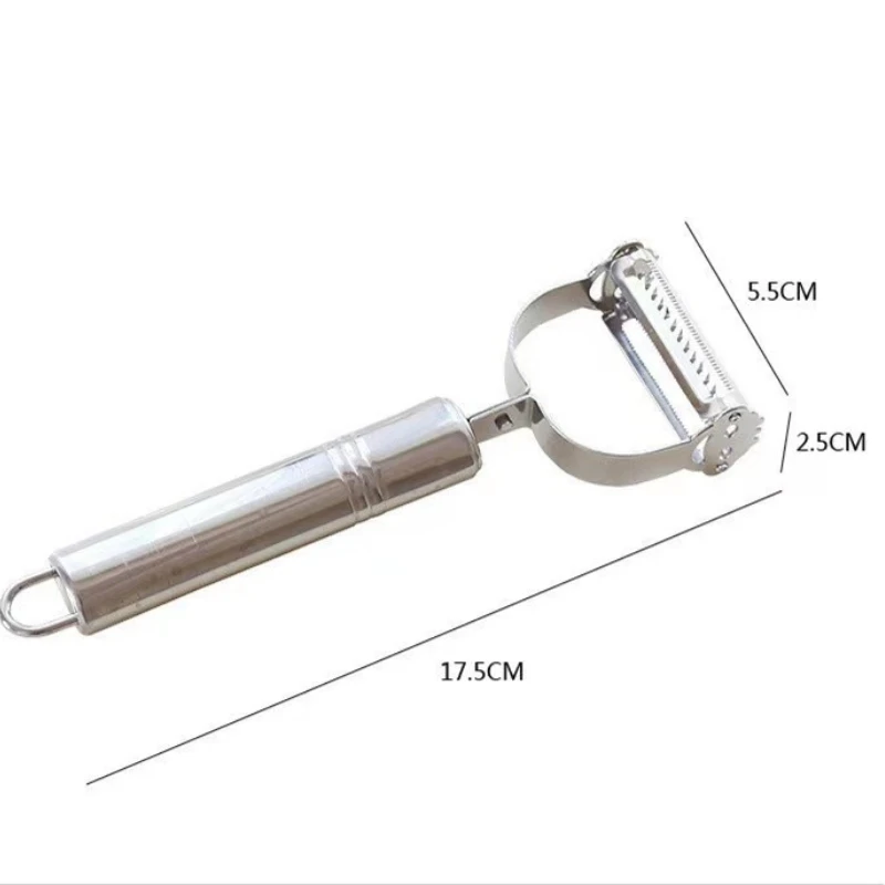 

Овощечистка из нержавеющей стали, двухсторонний кухонный прибор для чистки дыни, фруктов и овощей